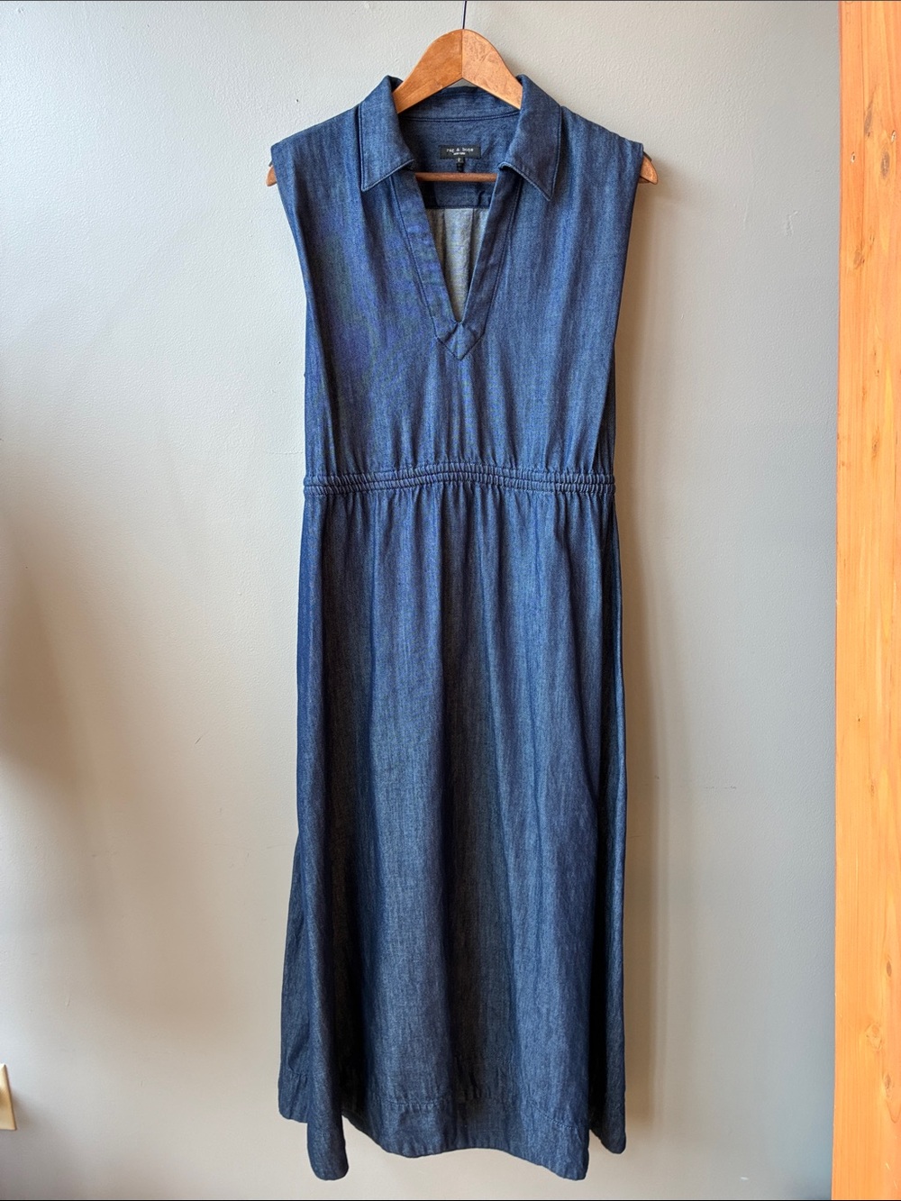 rag & bone Soraya Sleeveless Denim Midi-Dress , Large - Picture 2 of 6
